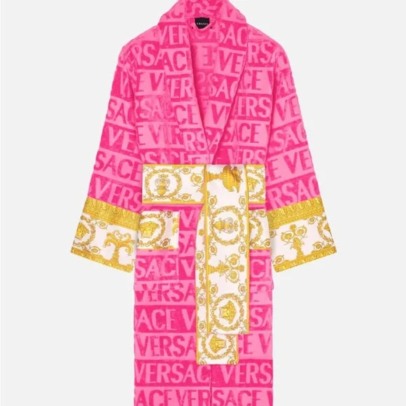 Versace Pink and Gold Robe
